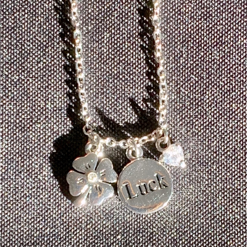 🍀Lucky 3 Charm “Clover/Luck/CZ” Genuine CZ and Crystal Necklace by Cookie Lee - Picture 10 of 10